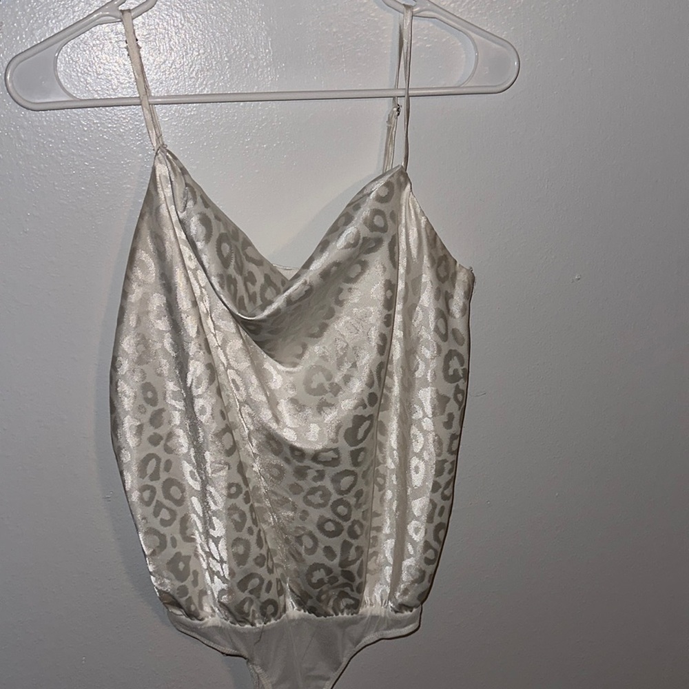 Soft satin white bodysuit